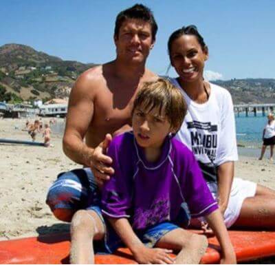 James Padraig Farrell with his parents Colin Farrell and Kim Bordenave